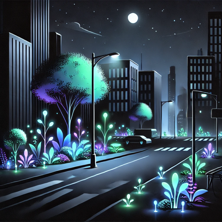 Bioluminescent Urban Flora – The Future of Public Lighting?